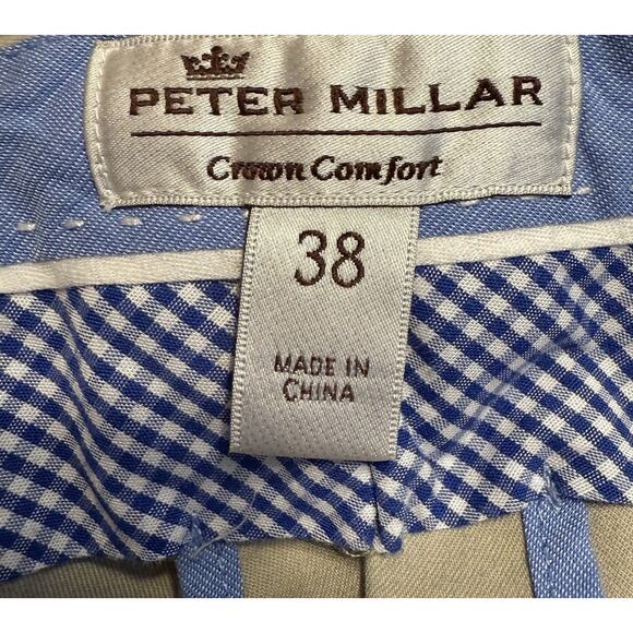 Peter Millar Pants Crown Comfort 38x30 Beige Pleated Office Professional Golf - Picture 5 of 9